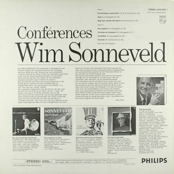 Wim Sonneveld - Conferences (LP) 41269 Vinyl LP VINYLSINGLES.NL