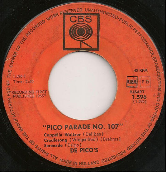 2 Pico's - Pico Parade No. 107 / 108 Vinyl Singles Vinyl Zeer Goed / Hoesje Goed "VINYLSINGLES.NL"