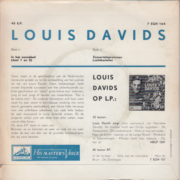 Louis Davids - Zomertelegrammen (EP) Vinyl Singles EP VINYLSINGLES.NL