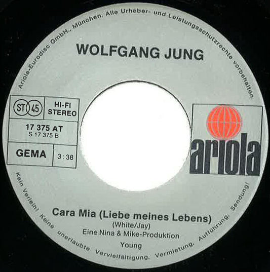 Wolfgang Jung - Blaue Augen Vinyl Singles Vinyl Zeer Goed / Hoesje Generic "VINYLSINGLES.NL"