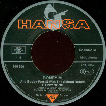 Boney M. And Bobby Farrell With The School-Rebels - Happy Song 34309 Vinyl Singles Goede Staat