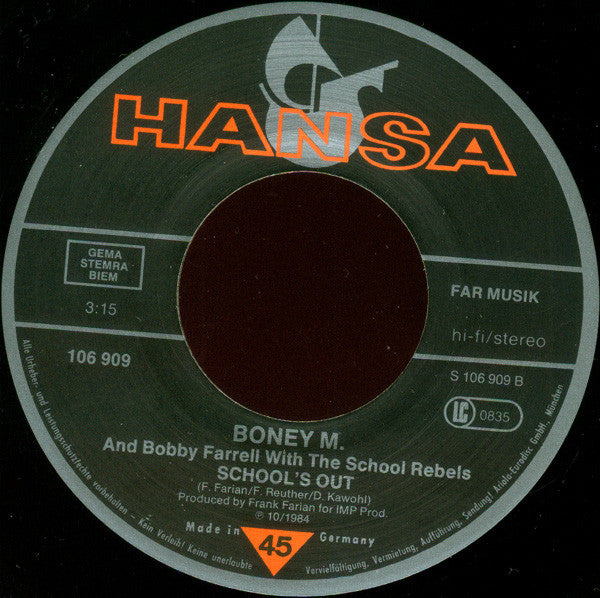 Boney M. And Bobby Farrell With The School-Rebels - Happy Song 34309 Vinyl Singles Goede Staat
