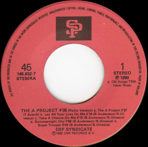 Def Syndicate - The A Project 12603 Vinyl Singles VINYLSINGLES.NL