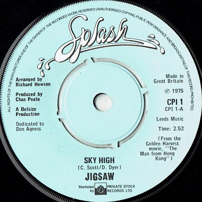 Jigsaw - Sky High Vinyl Singles Vinyl Very Good (VG) <br> Hoes Generic