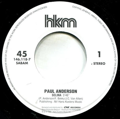 Paul Anderson - Selina 30752 33050 37058 Vinyl Singles Goede Staat