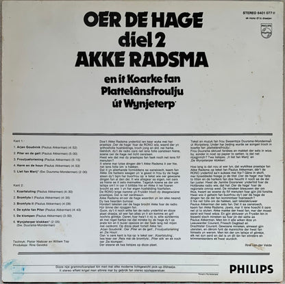 Akke Radsma - Oer de hage diel 2 (LP) Vinyl LP Vinyl Very Good (VG) <br> Hoes Good Plus (G+)
