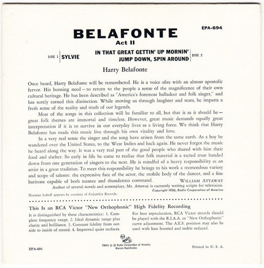 Harry Belafonte - Belafonte - Act 2