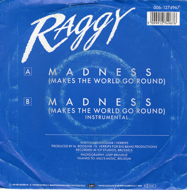 Raggy - Madness Vinyl Singles Vinyl Very Good (VG) <br> Hoes Good Plus (G+)