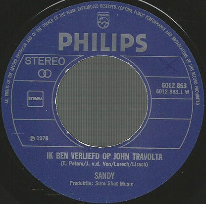 Sandy - Ik Ben Verliefd Op John Travolta Vinyl Singles VINYLSINGLES.NL
