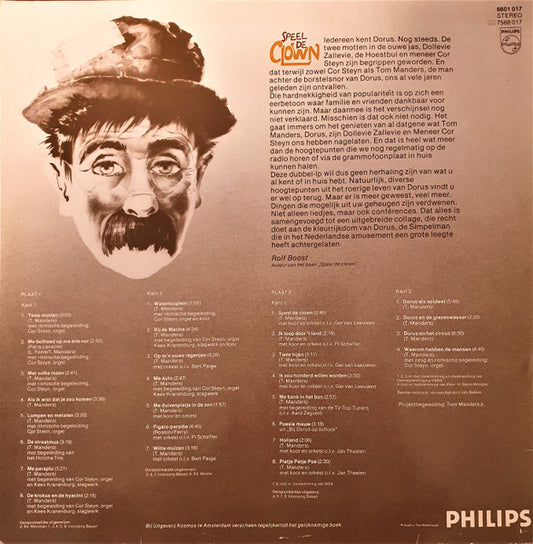 Tom (Dorus) Manders - Speel De Clown - Liedjes En Conferences Tom (Dorus) Manders (LP) 42730 Vinyl LP VINYLSINGLES.NL