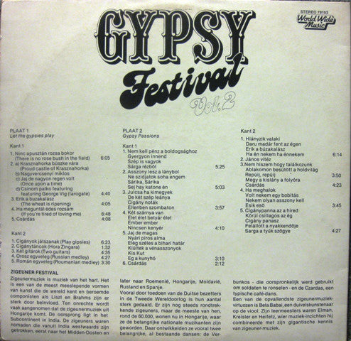 Bela Babai And His Gypsy Orchestra - Gypsy Festival Vol. 2 (LP) 46772 Vinyl LP Goede Staat