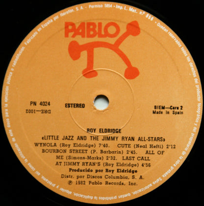 Roy Eldridge - Little Jazz And The Jimmy Ryan All-Stars Vinyl LP VINYLSINGLES.NL
