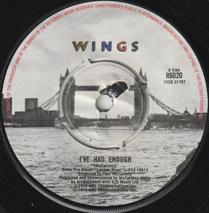Wings - I've Had Enough Vinyl Singles VINYLSINGLES.NL