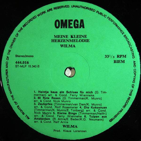 Wilma - Meine Kleine Herzensmelodie (LP) 41079 Vinyl LP VINYLSINGLES.NL