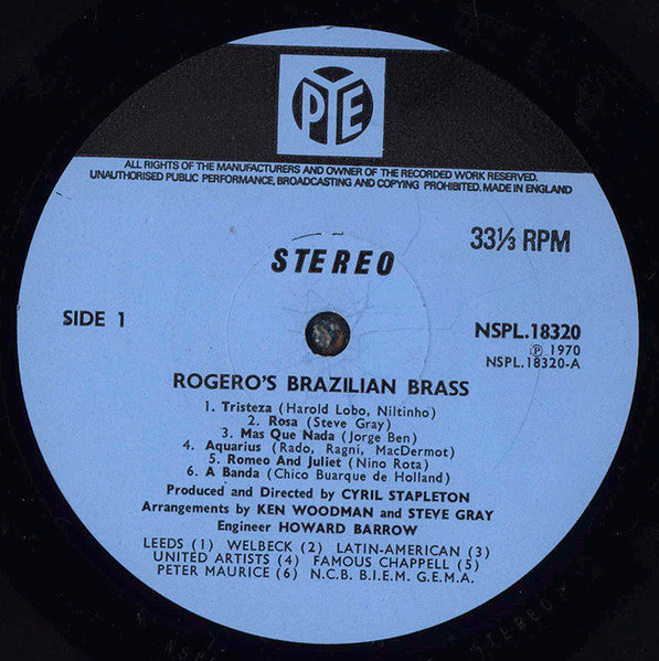 Rogero's Brazilian Brass - Rogero's Brazilian Brass (LP) 46230 Vinyl LP Goede Staat