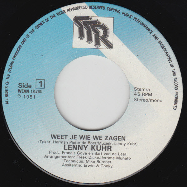 Lenny Kuhr - Weet Je Wie We Zagen 32041 Vinyl Singles Goede Staat