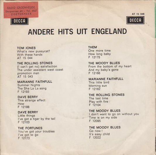 Dave Berry - Can I Get It From You Vinyl Singles Media VG+ / Sleeve G+