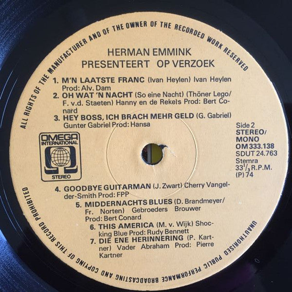 Various – Herman Emmink Presenteert Op Verzoek (LP) Vinyl LP VINYLSINGLES.NL