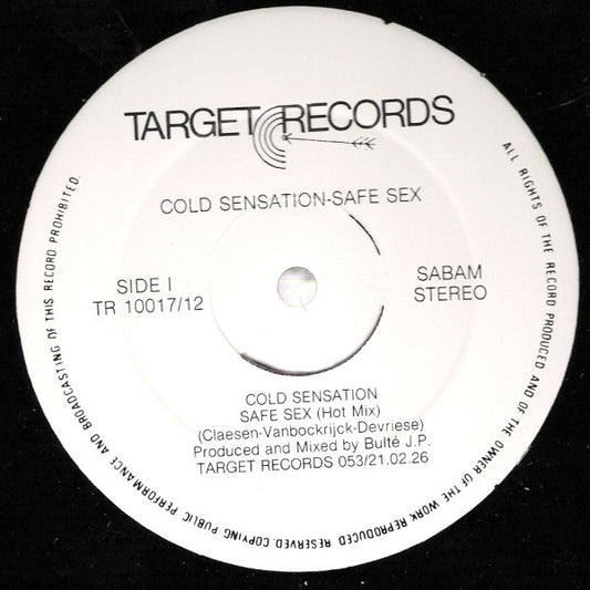 Cold Sensation - Safe Sex (Maxi-Single) Maxi-Singles Vinyl Zeer Goed / Hoesje Goed "VINYLSINGLES.NL"