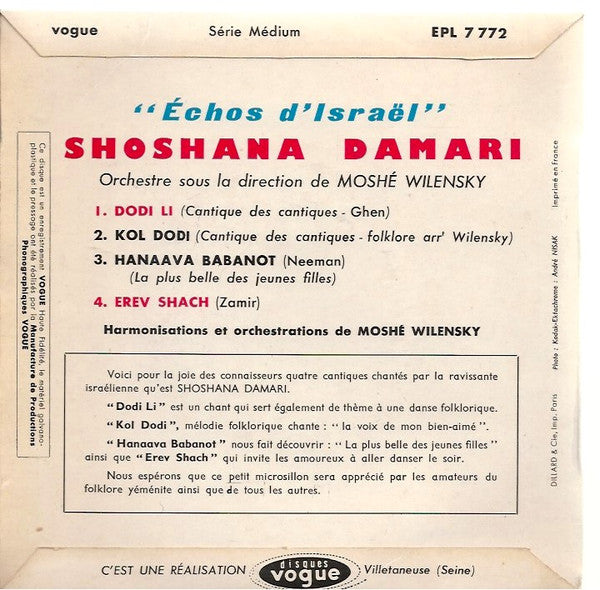 Shoshana Damari - Dodli Li (EP) Vinyl Singles EP VINYLSINGLES.NL
