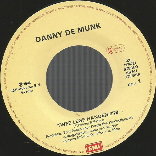 Danny de Munk - Twee Lege Handen 32488 Vinyl Singles Goede Staat