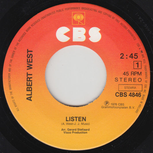 Albert West - Listen 53070 Vinyl Singles