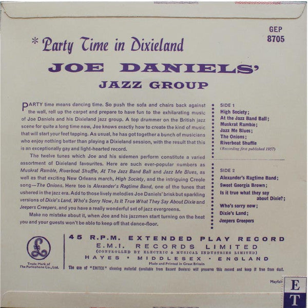 Joe Daniels and his Jazz Band - Party Time in Dixieland (EP) 15839 Vinyl Singles EP Goede Staat