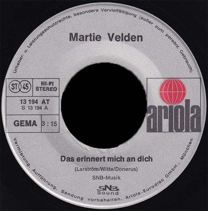 Martie Velden - Das Erinnert Mich An Dich 23531 Vinyl Singles VINYLSINGLES.NL
