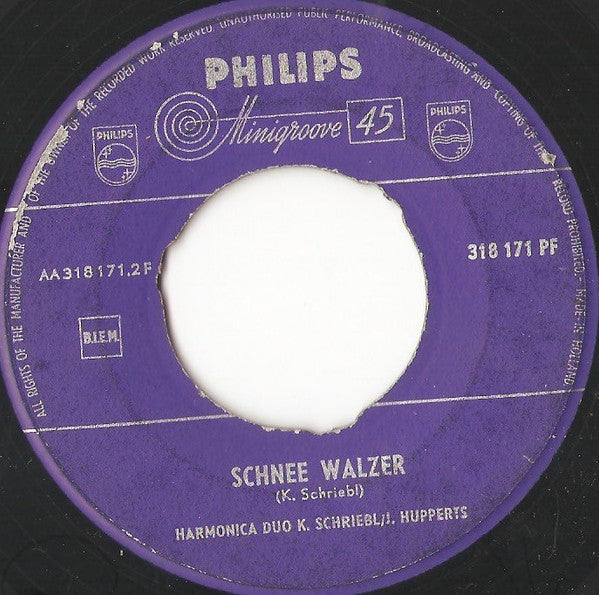 Harmonica Duo K. Schriebl / J. Hupperts - Schneewalzer 21866 2185? 33096 35786 Vinyl Singles VINYLSINGLES.NL