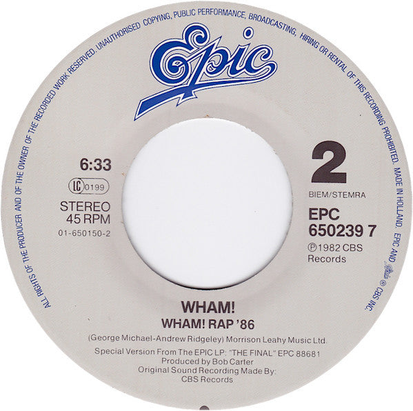 Wham - Where Did Your Heart Go 15522 Vinyl Singles Goede Staat