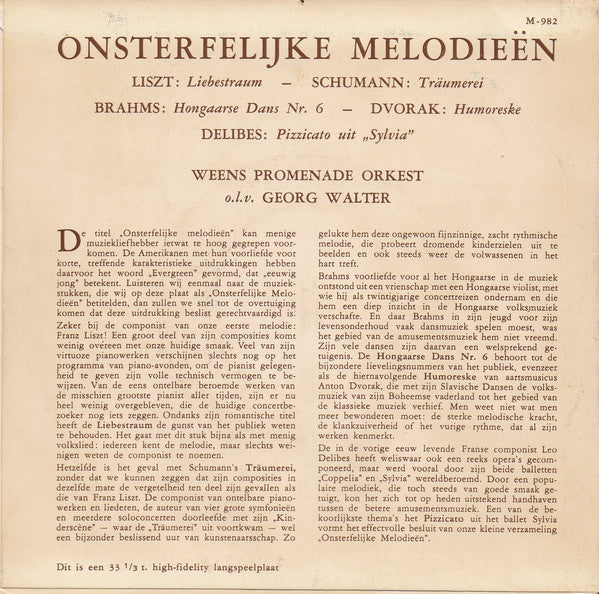 Wiener Promenadenorchester, Boris Mersson - Onsterfelijke Melodiën 19530 Vinyl Singles VINYLSINGLES.NL