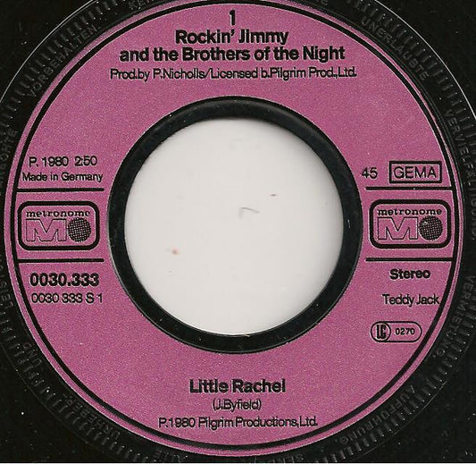 Rockin' Jimmy - Little Rachel Vinyl Singles Media: VG+ / Sleeve: G+ "VINYLSINGLES.NL"
