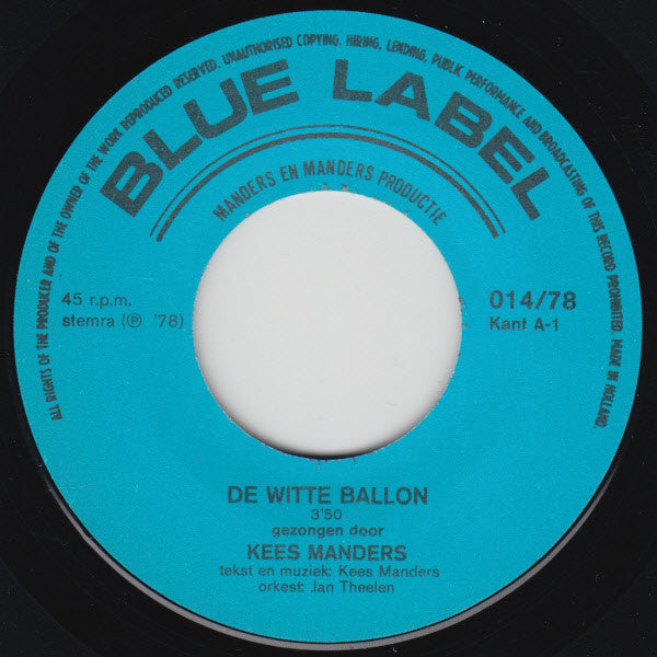 Kees Manders - De Witte Ballon Vinyl Singles VINYLSINGLES.NL