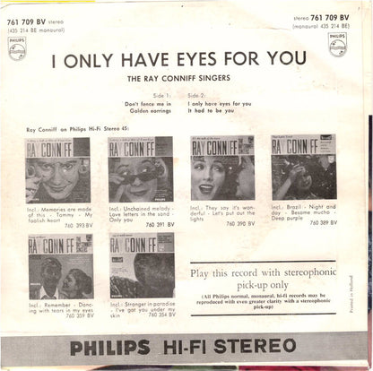 Ray Conniff Singers - I Only Have Eyes For You (EP) Vinyl Singles EP VINYLSINGLES.NL
