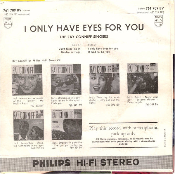 Ray Conniff Singers - I Only Have Eyes For You (EP) 10854 Vinyl Singles EP Goede Staat