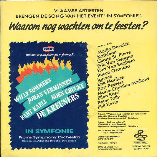 Various - Waarom Nog Wachten Om Te Feesten ? Vinyl Singles Vinyl Zeer Goed / Hoesje Goed "VINYLSINGLES.NL"