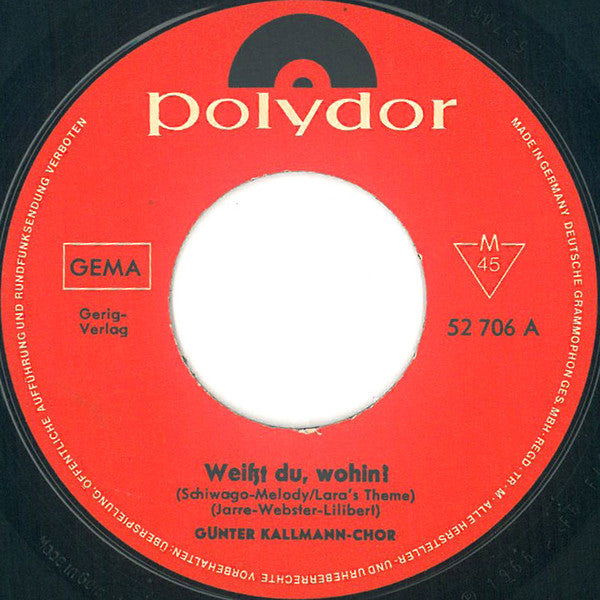 Günther Kallmann-Chor - Weißt Du Wohin Vinyl Singles VINYLSINGLES.NL