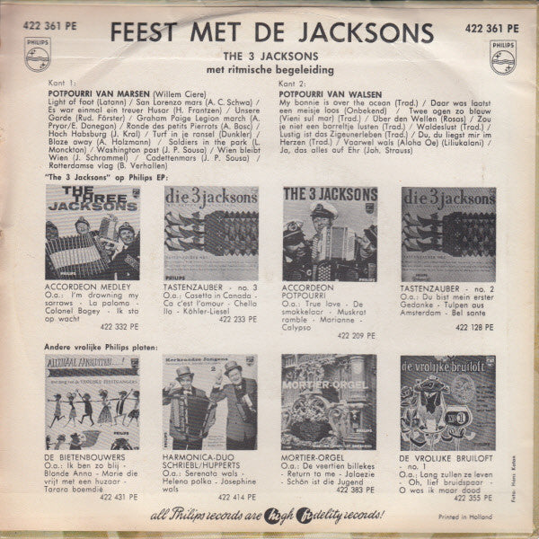 Jacksons - Feest Met de Jacksons (EP) 14828 (B) Vinyl Singles EP Hoes: Sticker