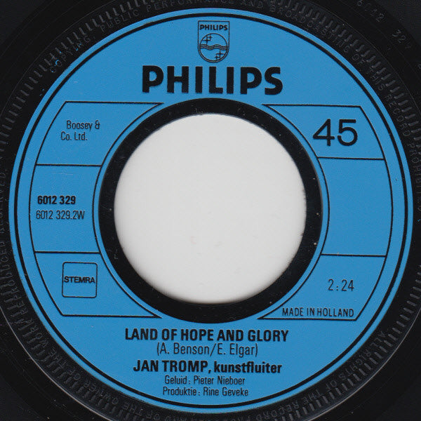 Jan Tromp - Middernacht Melodie Vinyl Singles Vinyl Very Good (VG) <br> Hoes Good Plus (G+)