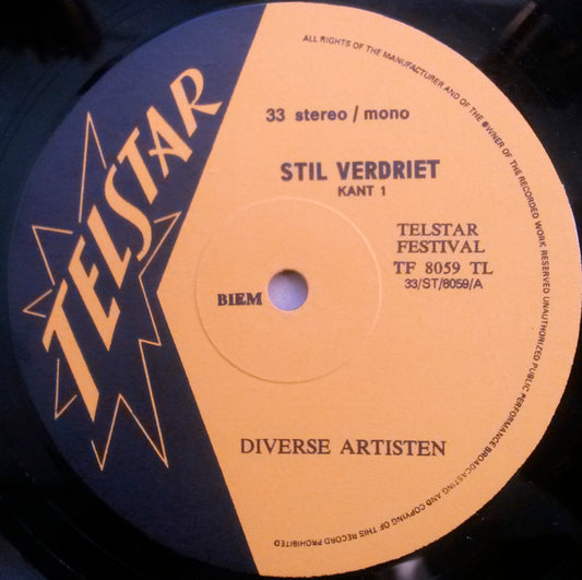 Various - Stil Verdriet (LP) Vinyl LP Vinyl Zeer Goed / Hoesje Goed "VINYLSINGLES.NL"