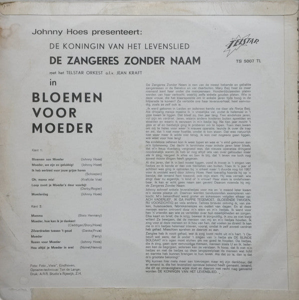 Zangeres Zonder Naam - Bloemen Voor Moeder (LP) 42860 Vinyl LP VINYLSINGLES.NL