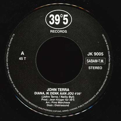 John Terra - Diana Ik Denk Aan Jou Vinyl Singles Vinyl Very Good (VG) <br> Hoes Good Plus (G+)