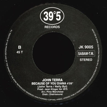 John Terra - Diana Ik Denk Aan Jou Vinyl Singles Vinyl Very Good (VG) <br> Hoes Good Plus (G+)