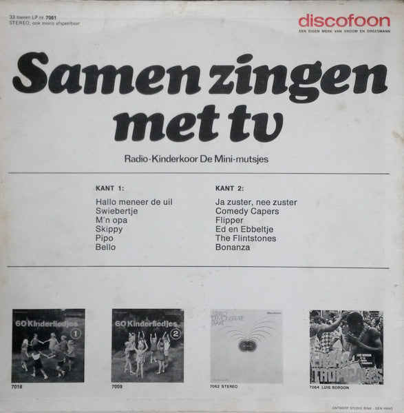 Radio-Kinderkoor De Mini-Mutsjes - Samen Zingen Met TV (LP) 40692 Vinyl LP Goede Staat