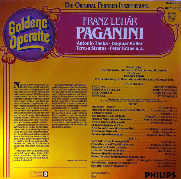 Franz Lehár - Paganini (LP) 42531 Vinyl LP VINYLSINGLES.NL