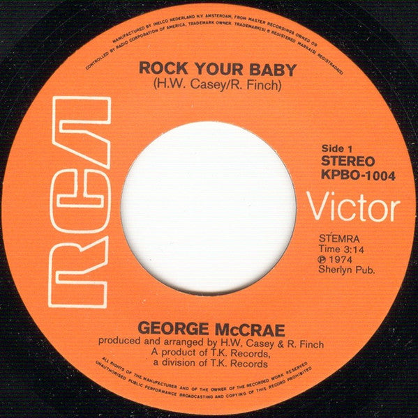 George McCrae - Rock Your Baby 19290 30051 29734 29348 31660 25970 27558 Vinyl Singles Goede Staat