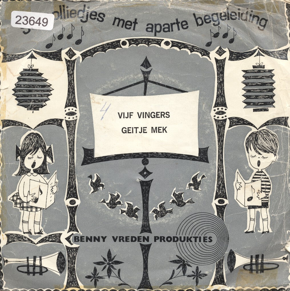 Benny Vreden - Vijf Vingers Vinyl Singles Vinyl Very Good (VG) <br> Hoes Good Plus (G+)