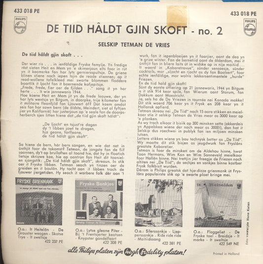 Selskip Tetman De Vries - De Tiid Haldt Gjin Skoft - No. *