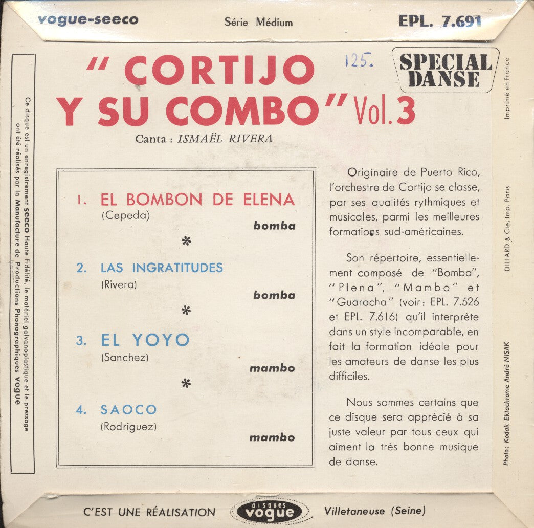 Cortijo Y Su Combo - Special Dance Vol. 3 (EP) 24439 Vinyl Singles Goede Staat