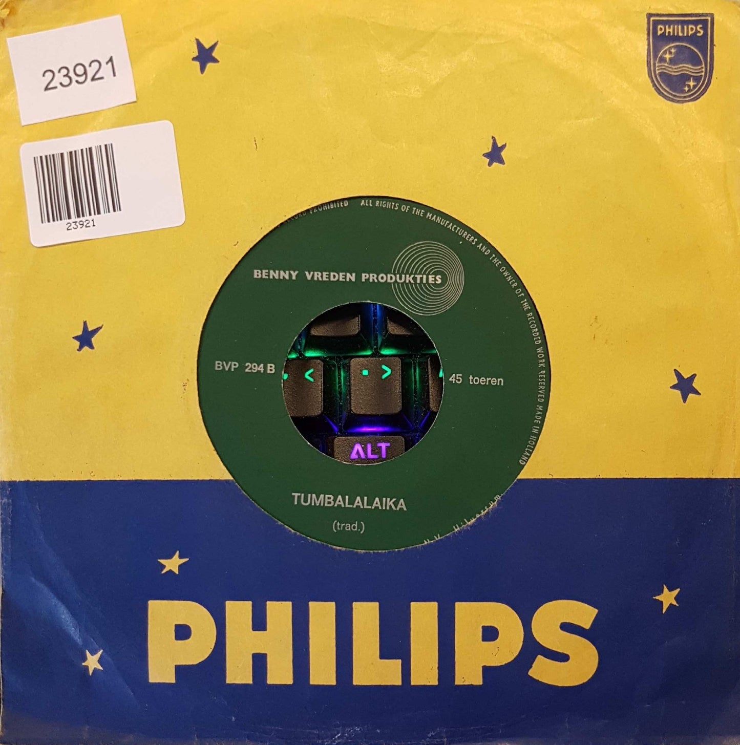 Benny Vreden - The First Nowell Vinyl Singles Vinyl Very Good (VG) <br> Hoes Good Plus (G+)